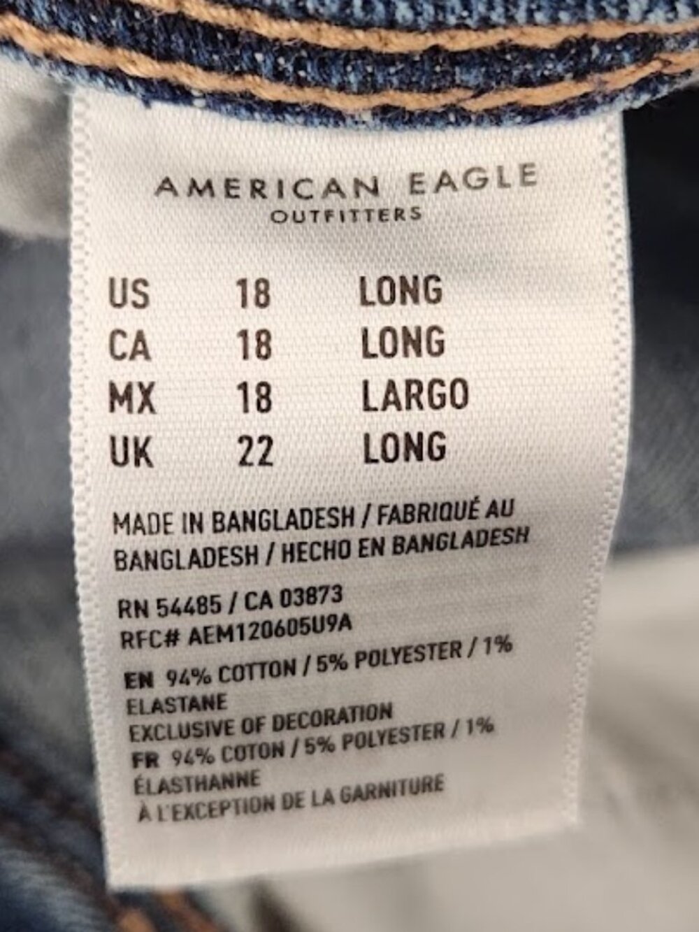 American Eagle Women's Plus Size Bootcut Jeans Size 18L - Picture 5 of 6